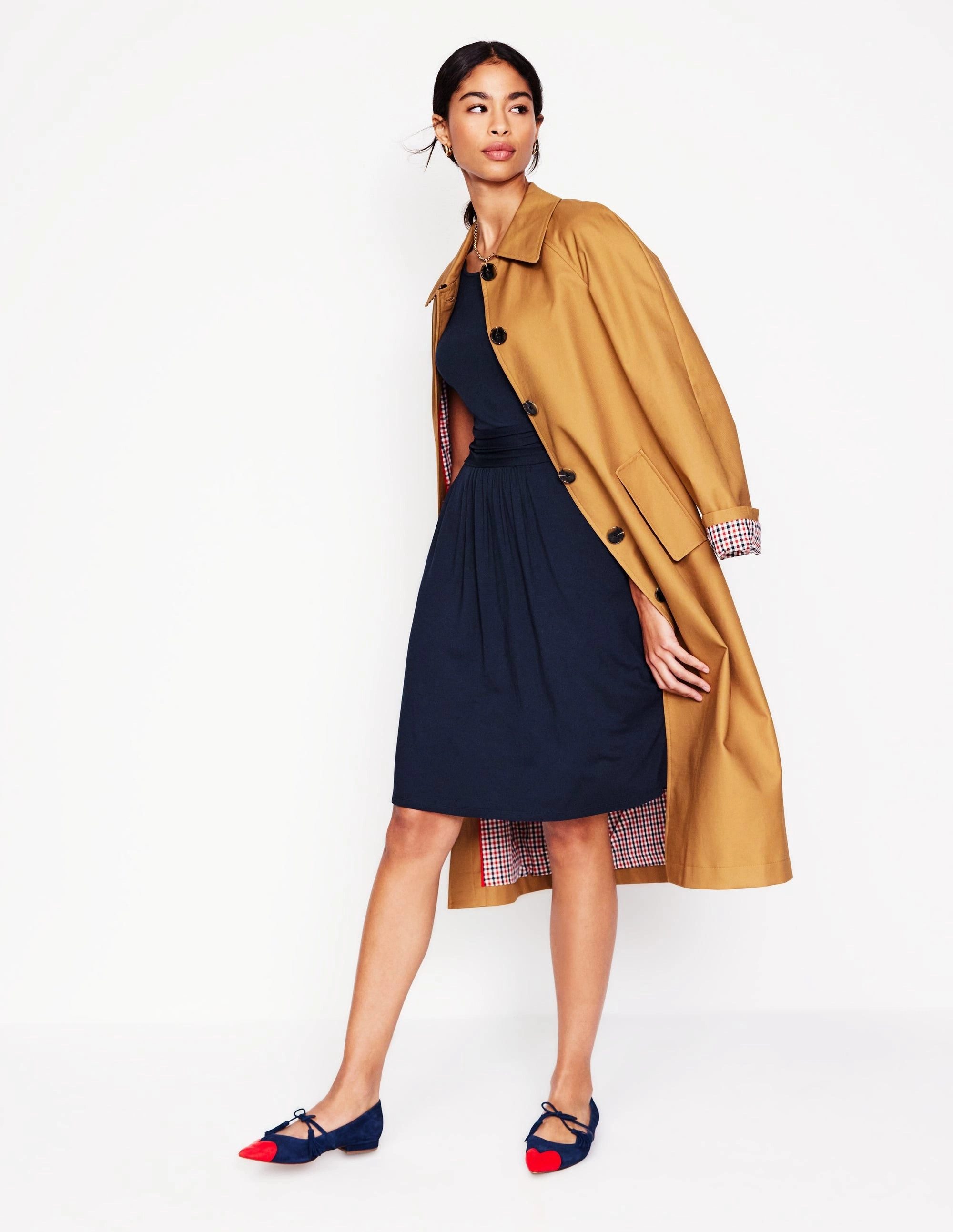 New Spirit Amelie Jersey Dress-Navy