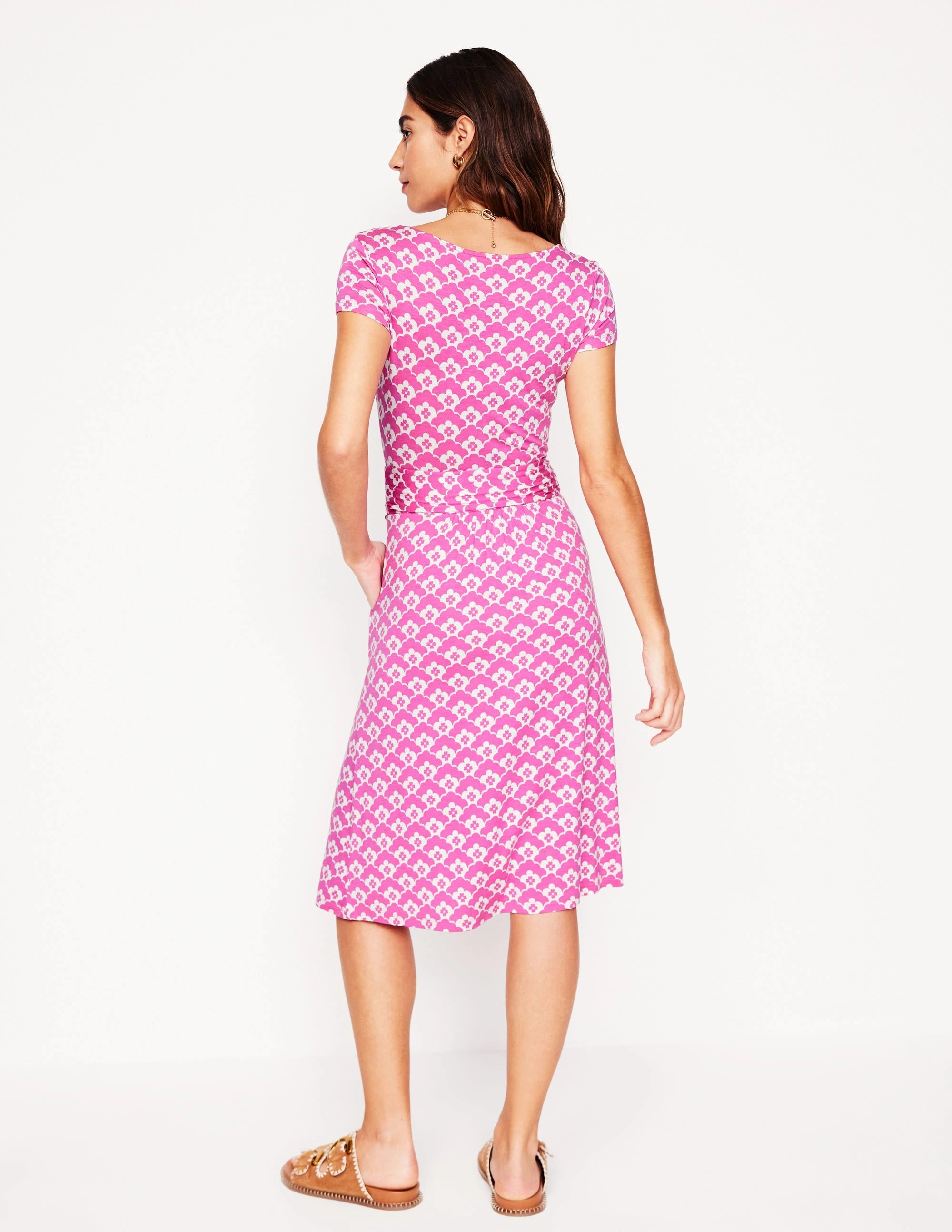 Neutral Base Amelie Jersey Dress-Tickled Pink, Cloud Terrace