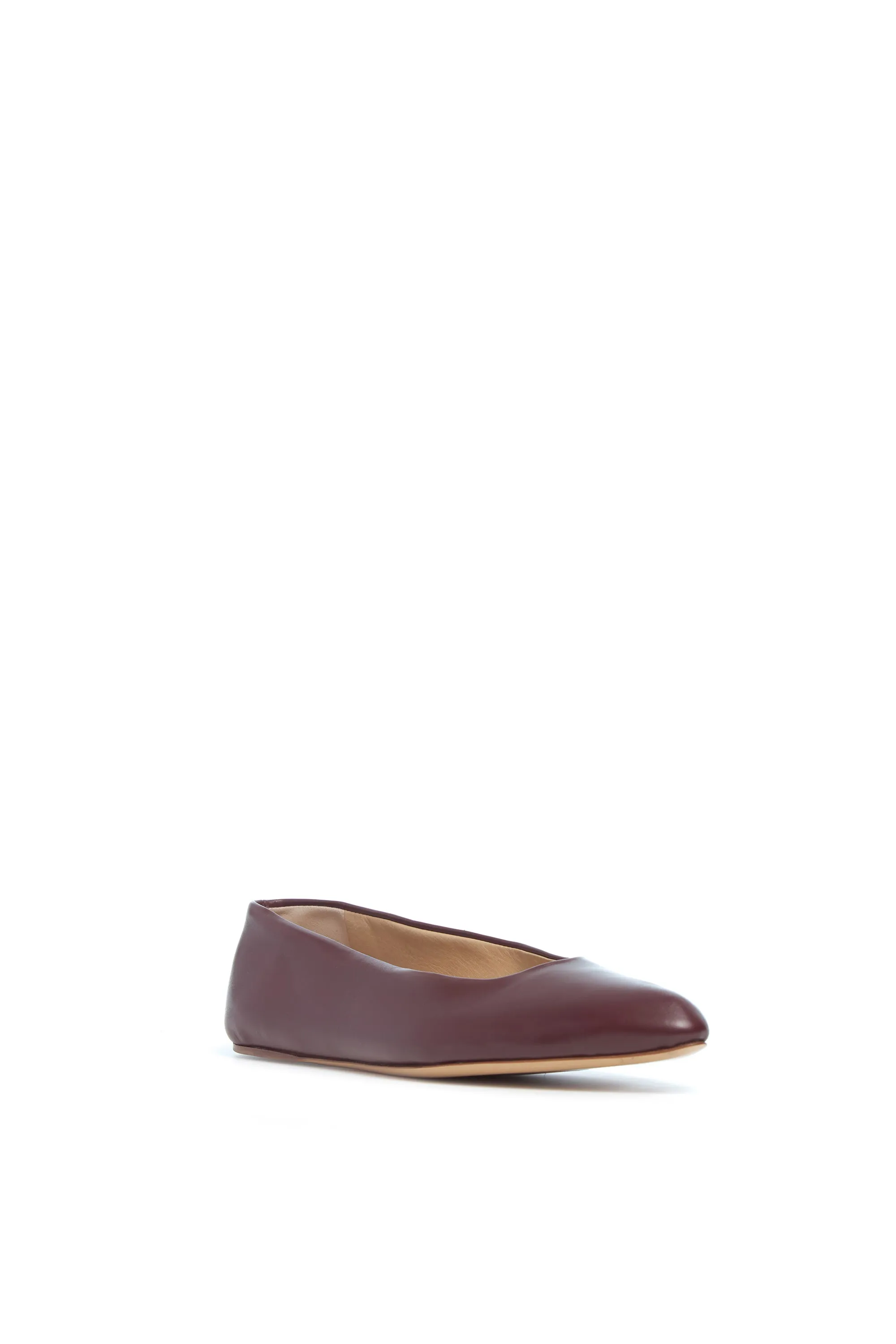 Breathable Footwear Andre Ballerina Flat Shoe in Bordeaux Leather