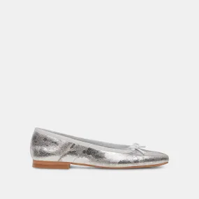 ANISA WIDE BALLET FLATS SILVER DISTRESSED LEATHER - re:vita Avenue Mood