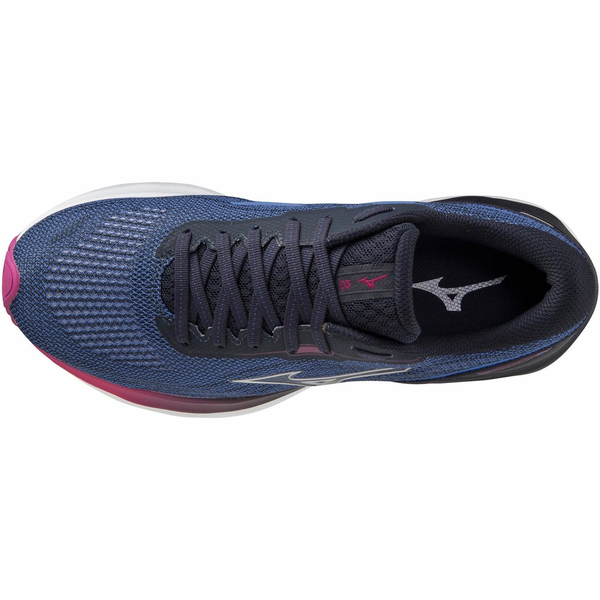 Advanced Traction Mizuno Wave Skyrise 3 Womens Running Shoes - Navy