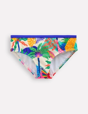 Patterned Bikini Bottoms-Soft Ivory Multi Jungle Athletic Performance Coastal Pack
