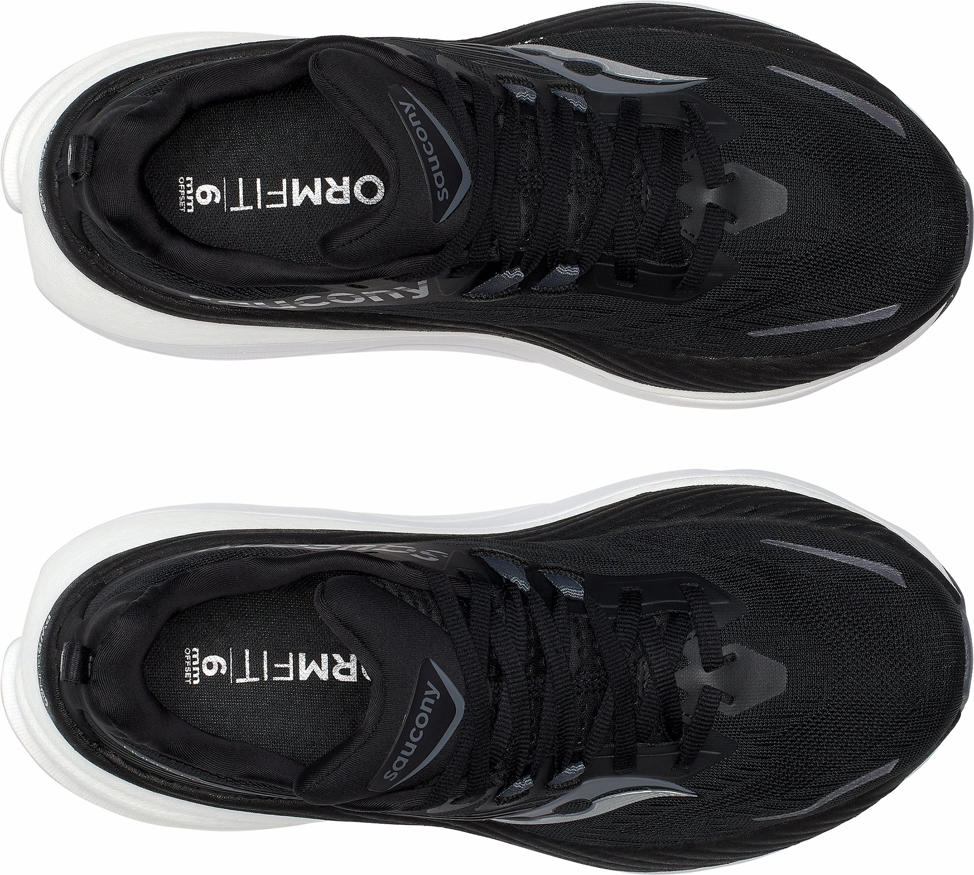 Saucony Hurricane 24 WIDE FIT Womens Running Shoes - Black Ultra Breathable