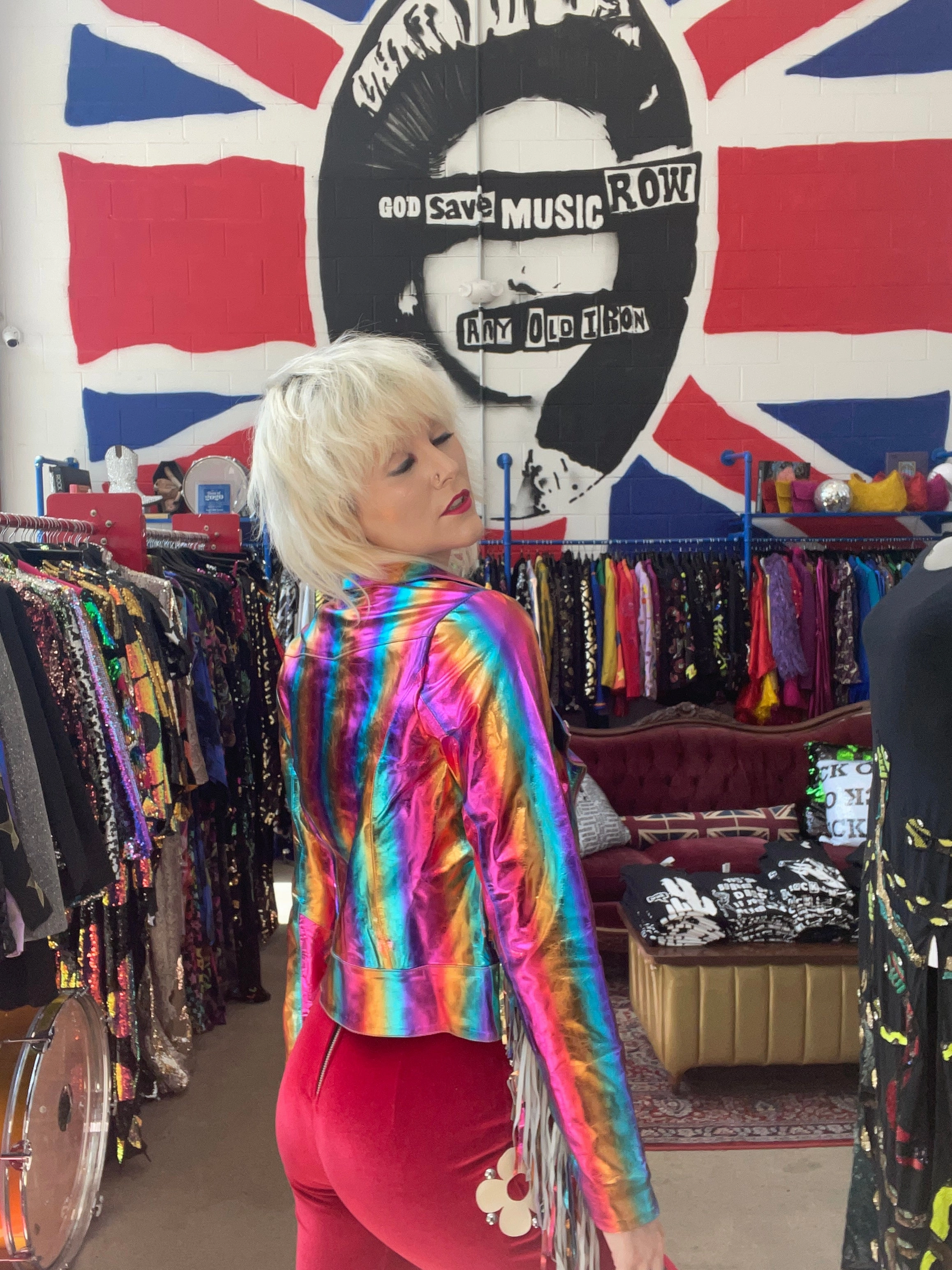 Any Old Iron Rainbow Moto Socks Odor Resistant Finish