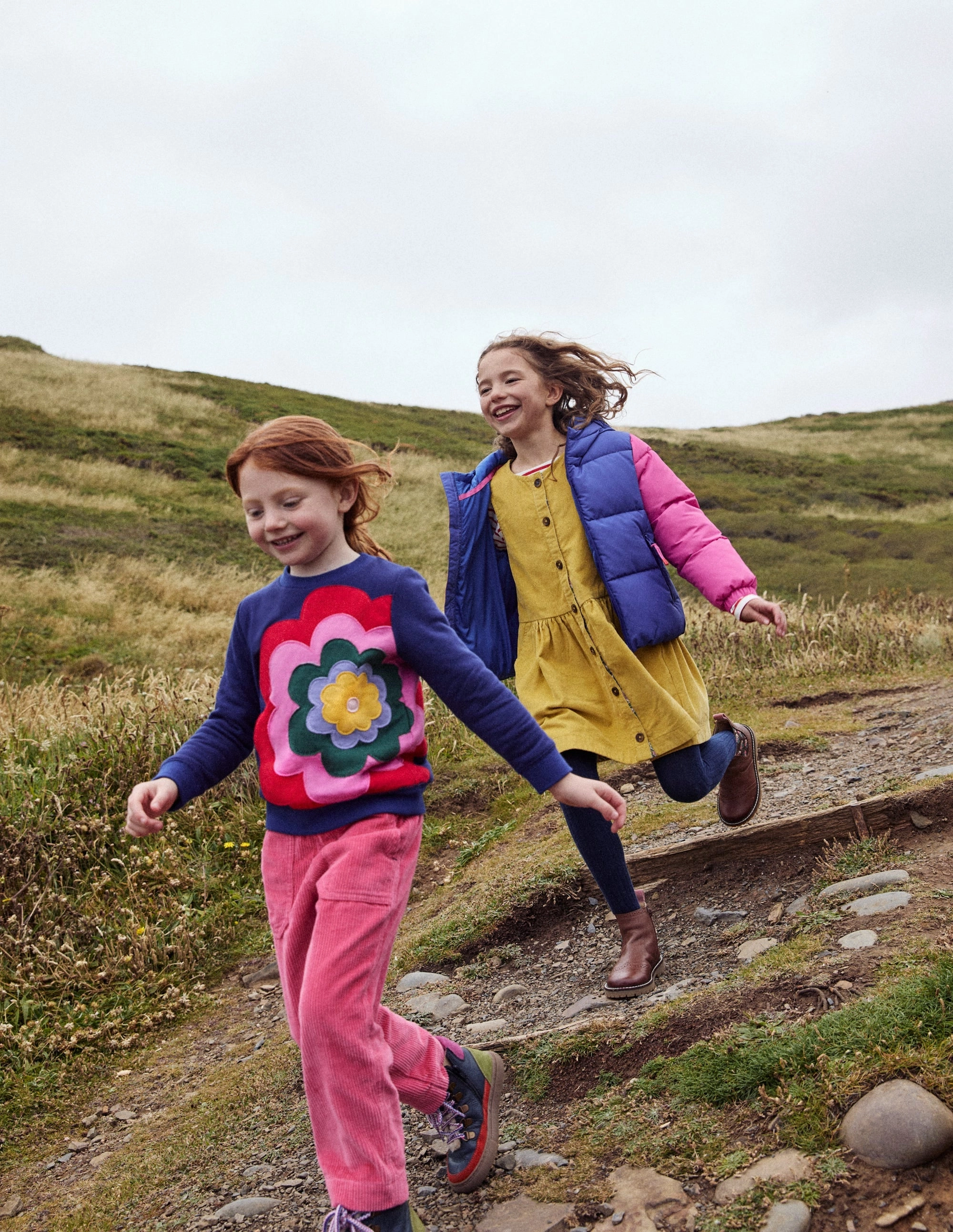 Pull-On Cord Trousers-Rose Petal Pink Noise Reduciting Fabric