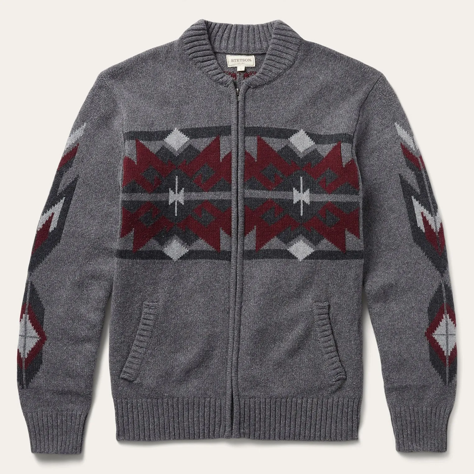 Thermal Insulation Layer Grey Aztec Cardigan