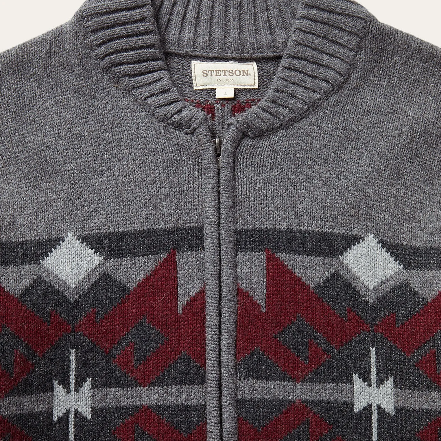 Grey Aztec Cardigan Magnetic Fastenings