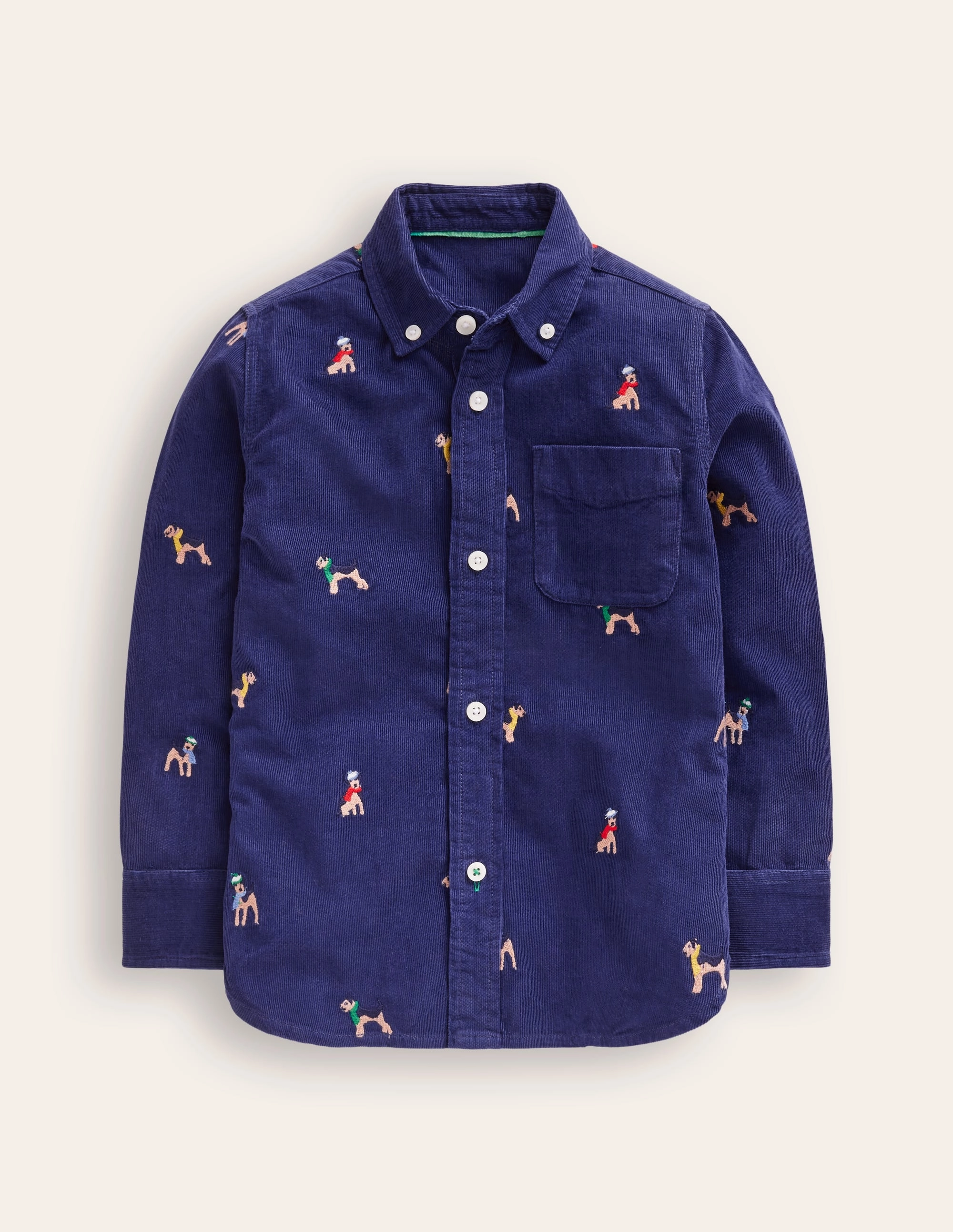 petite size Stylish Design The Janet Embroidered Shirt-Sapphire Blue Janet Embroidery