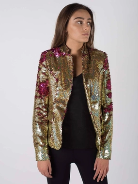 Windproof Fit Any Old Iron Hologram Gold to Pink Jacket