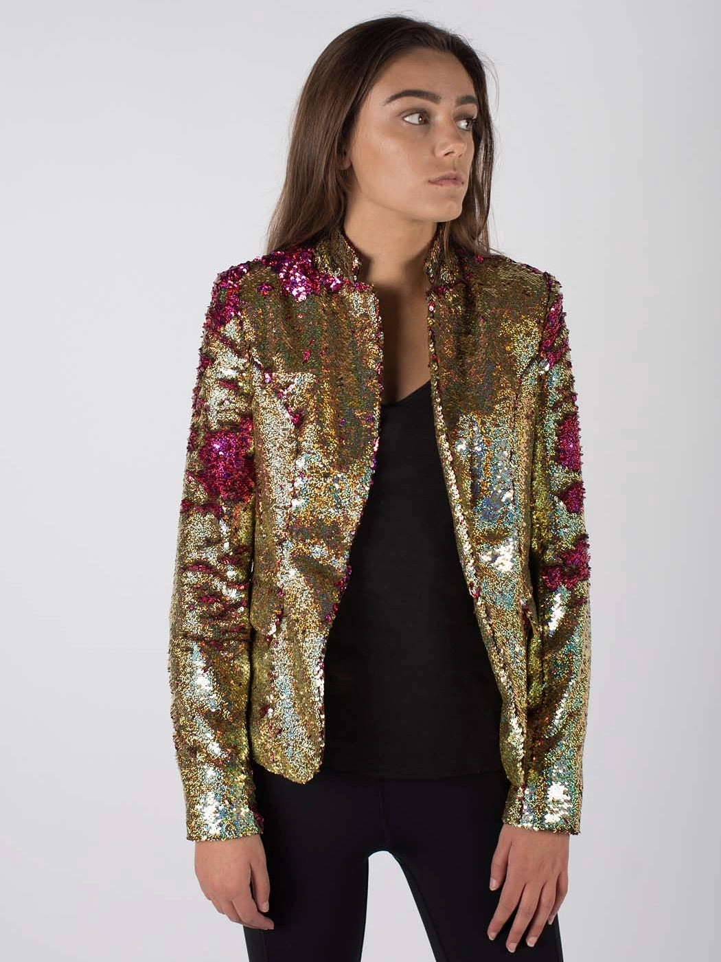 Windproof Fit Any Old Iron Hologram Gold to Pink Jacket
