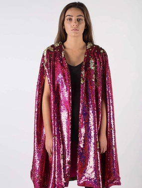 Secure Chest Pocket Any Old Iron Hologram Sequin Cape