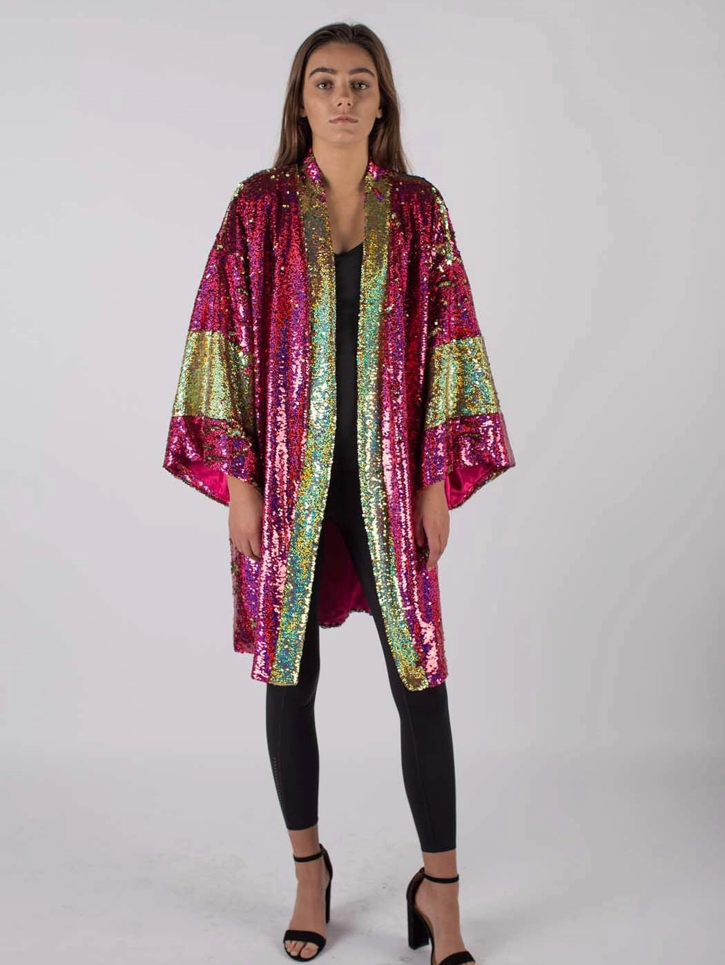 Any Old Iron Hologram Sequin Kimono Eco Friendly