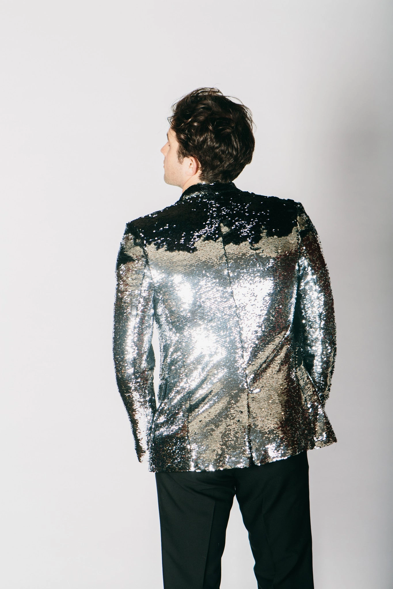 Cold Shield Any Old Iron Men's Black/Silver Sequin Jacket