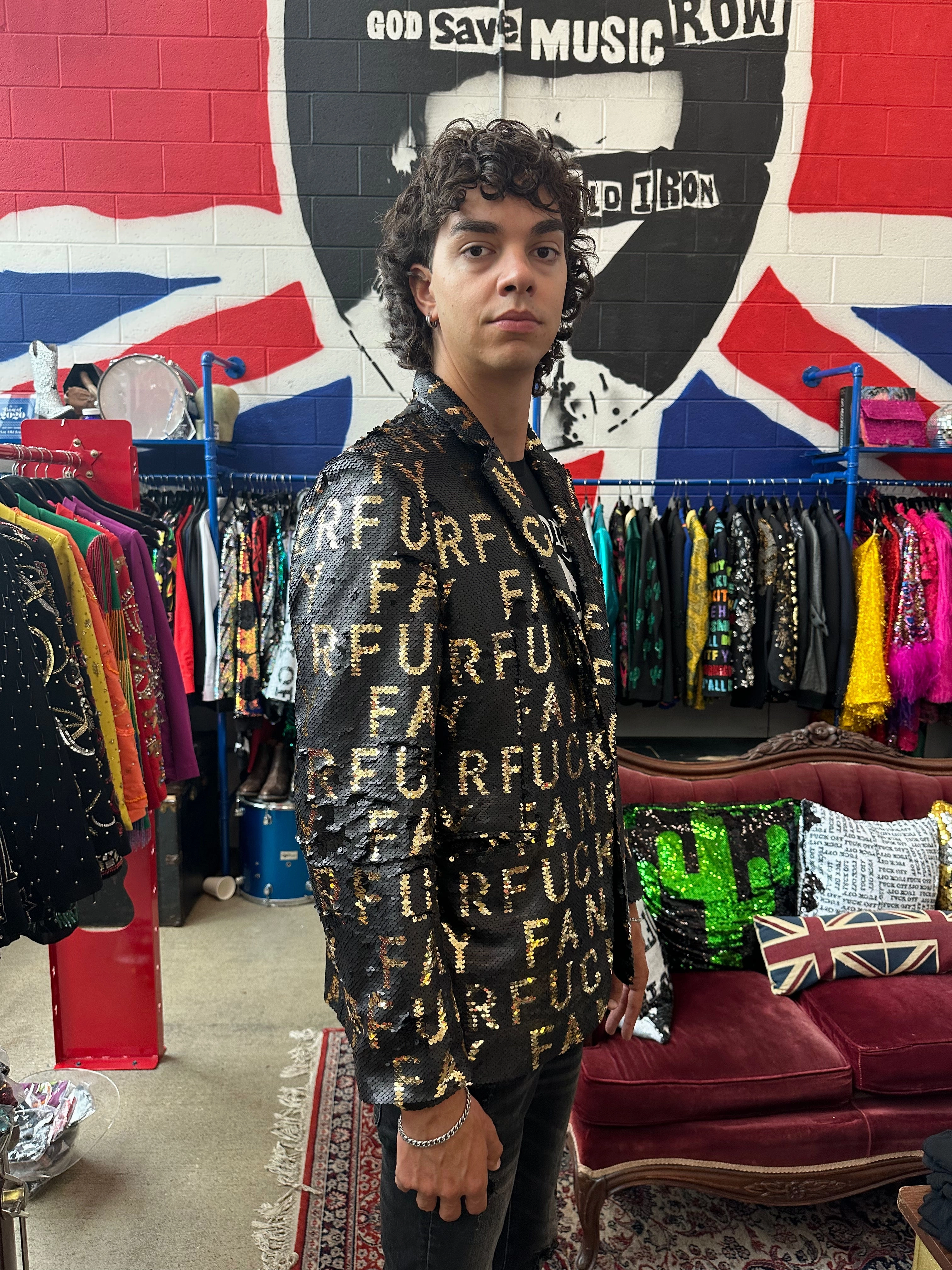 Snag Free Zippers Any Old Iron Men's Sequin Fancy Fucker Blazer