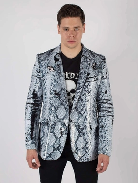 Present Any Old Iron Men's Whitesnake Sequin Blazer Jacket