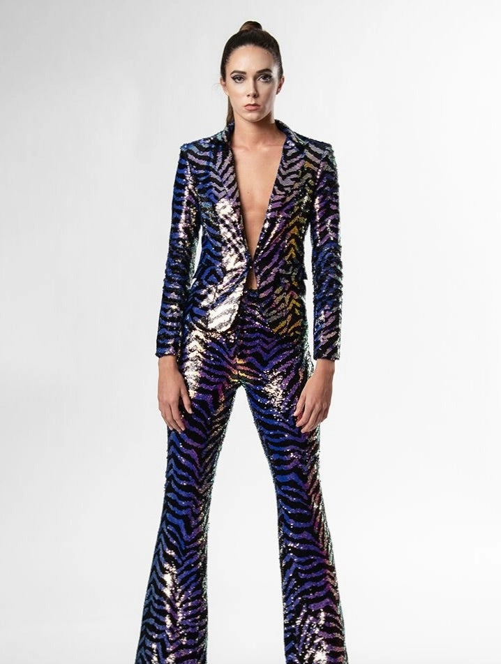 Any Old Iron Oil Slick Zebra Suit Breathable fabric technology Chic Comfort