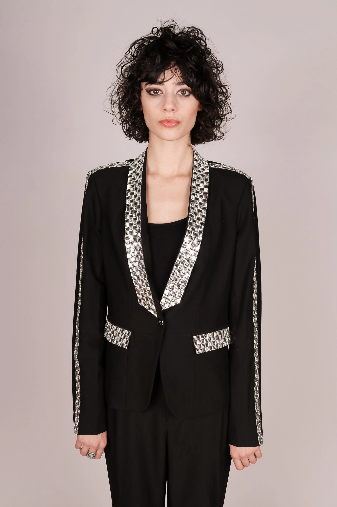 Business Essentials Smart Work Wear Any Old Iron Rhinestone Suit