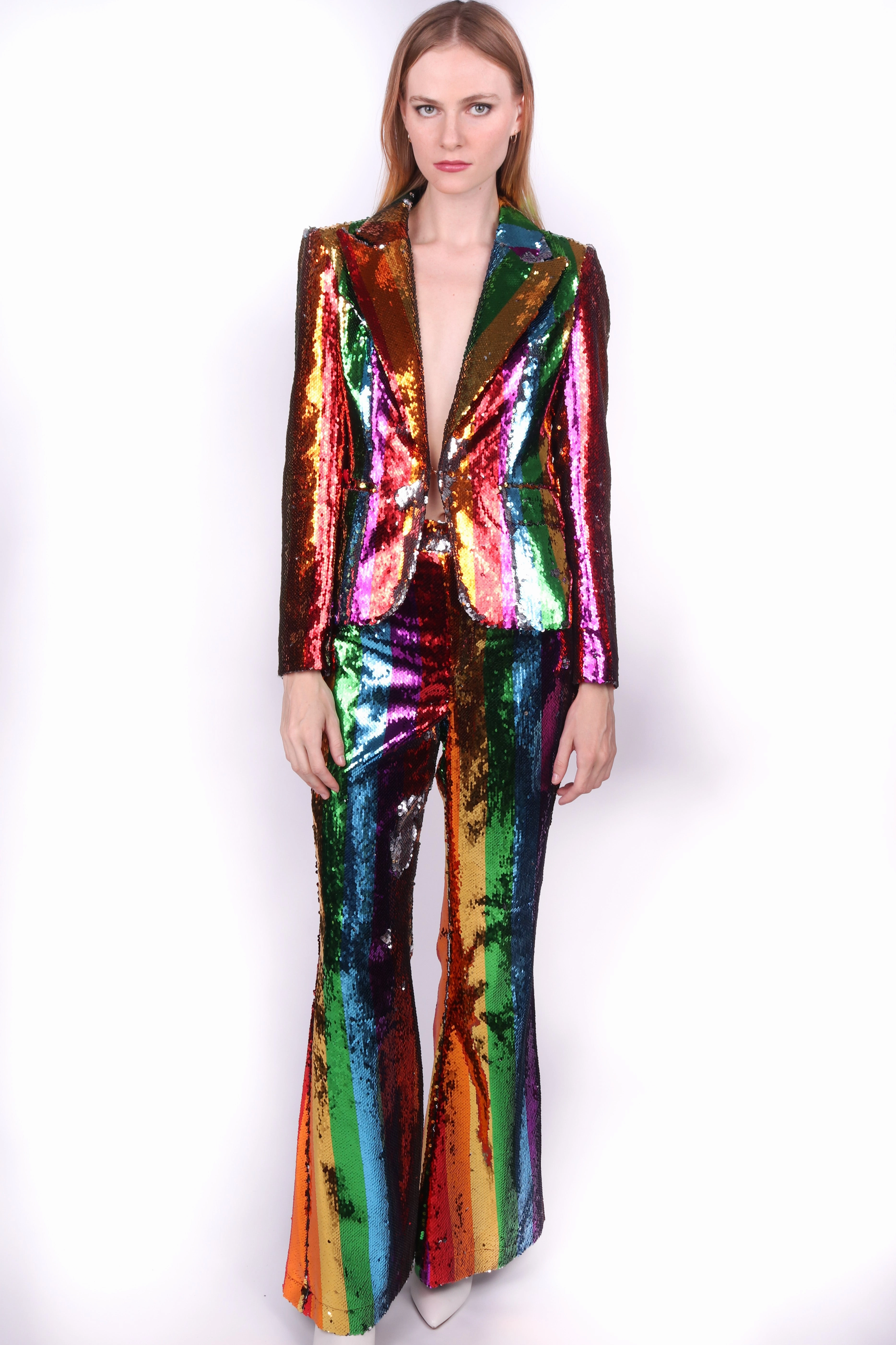Any Old Iron Woman??s Rainbow Suit Flawless Look Crisp Layering