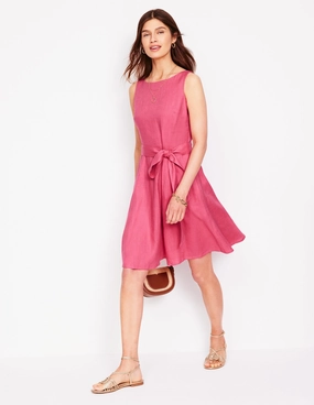 Layer Safe Understated Glam Anya Sleeveless Linen Dress-Rose Pink