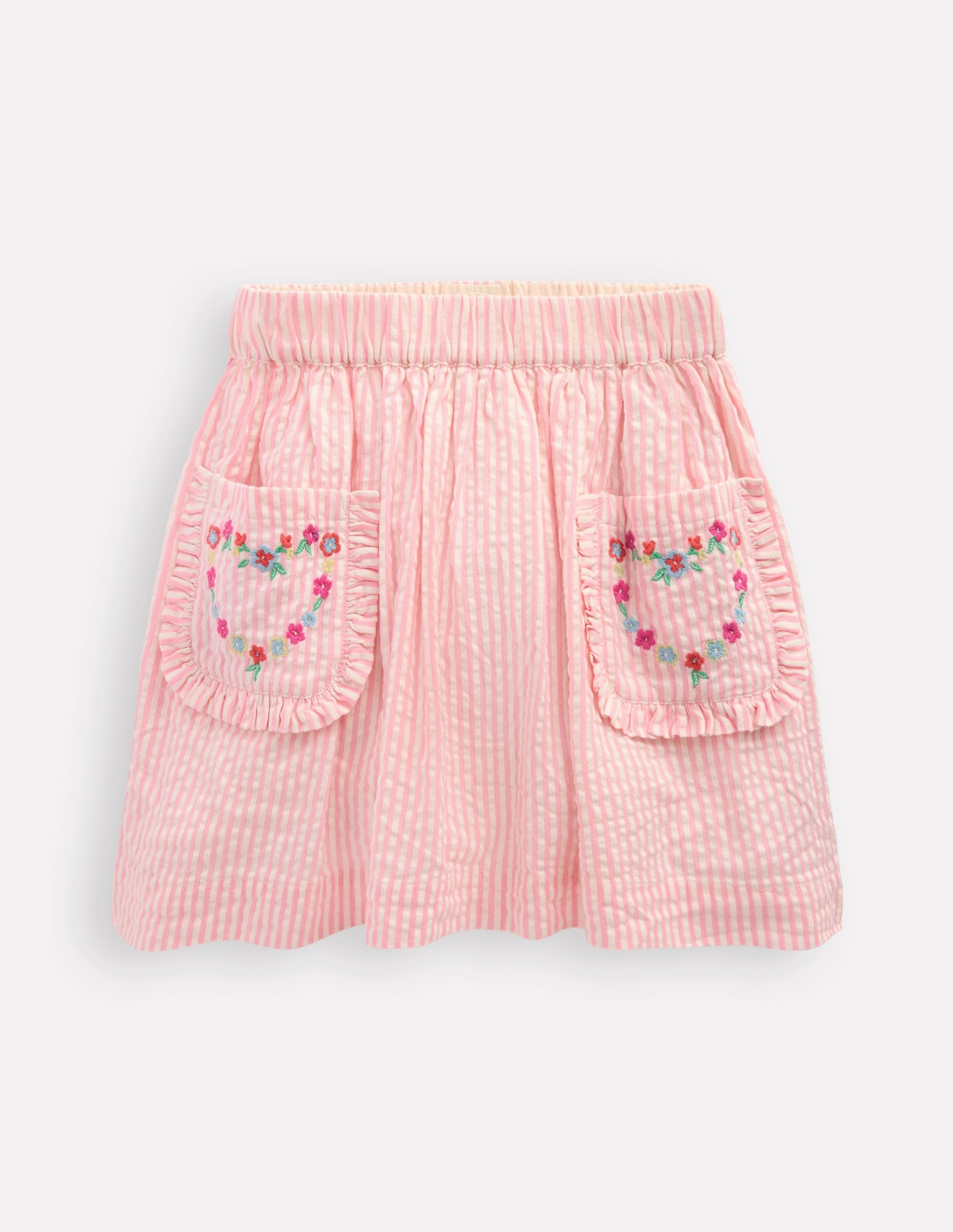 Applique Pocket Skirt-Cosmos Pink Daisy Chain Sleek Flow High Street Fashion