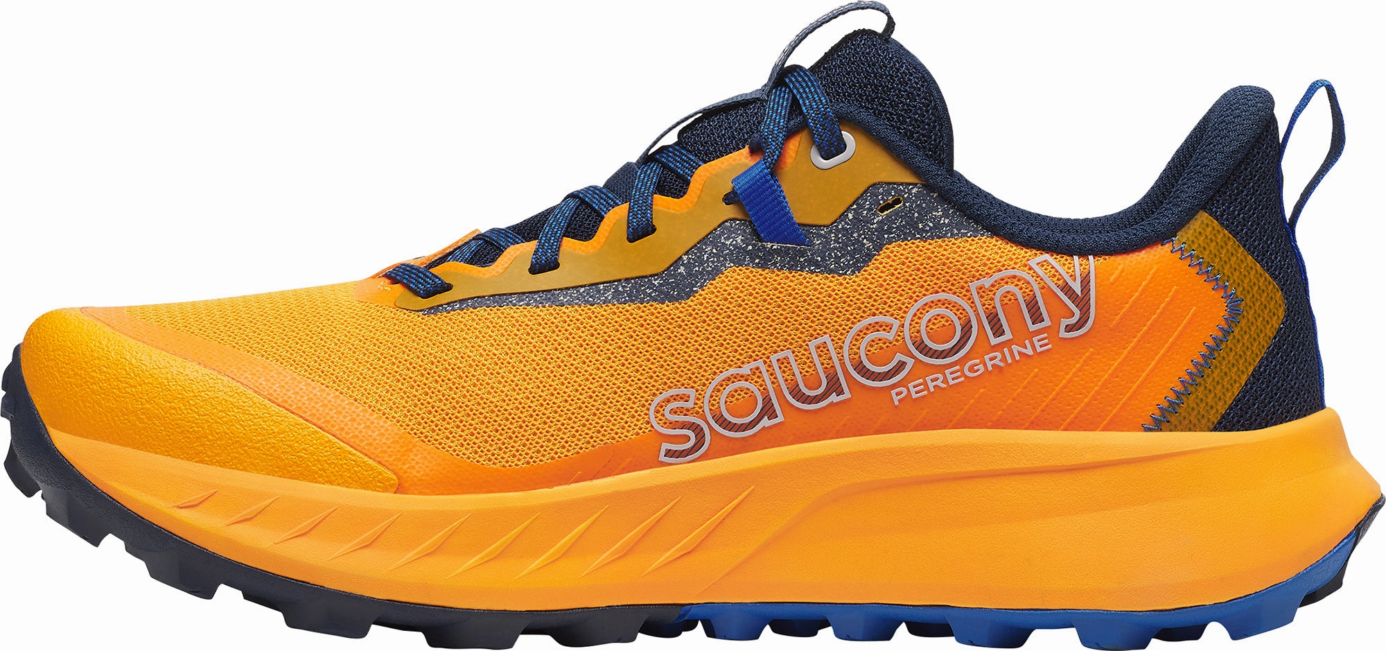 Asymmetric Lace Guides velvet - finish - design shoes Saucony Peregrine 15 Mens Trail Running Shoes - Orange