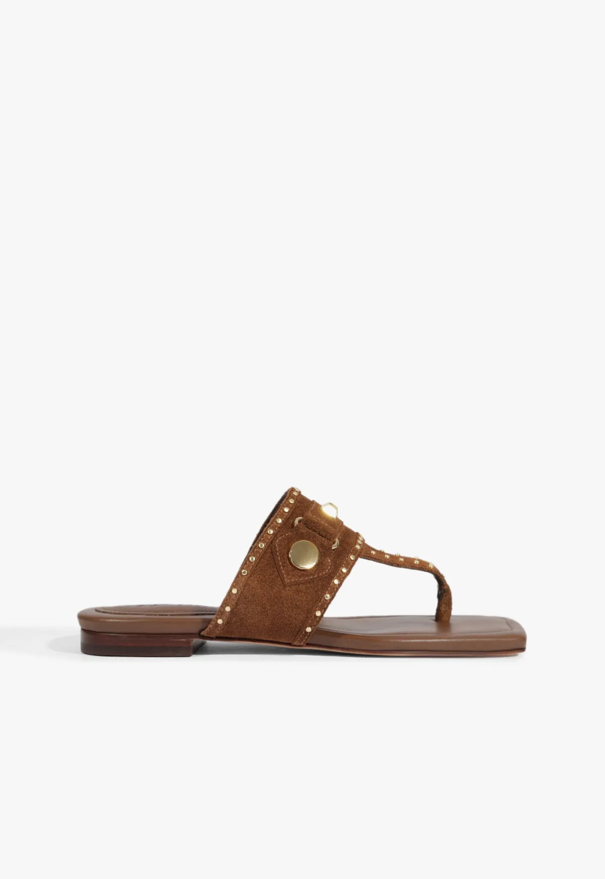 Seamless construction Chic Practical Aria Brown Suede Sandal