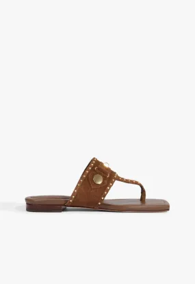 Aria Brown Suede Sandal Compression Molded