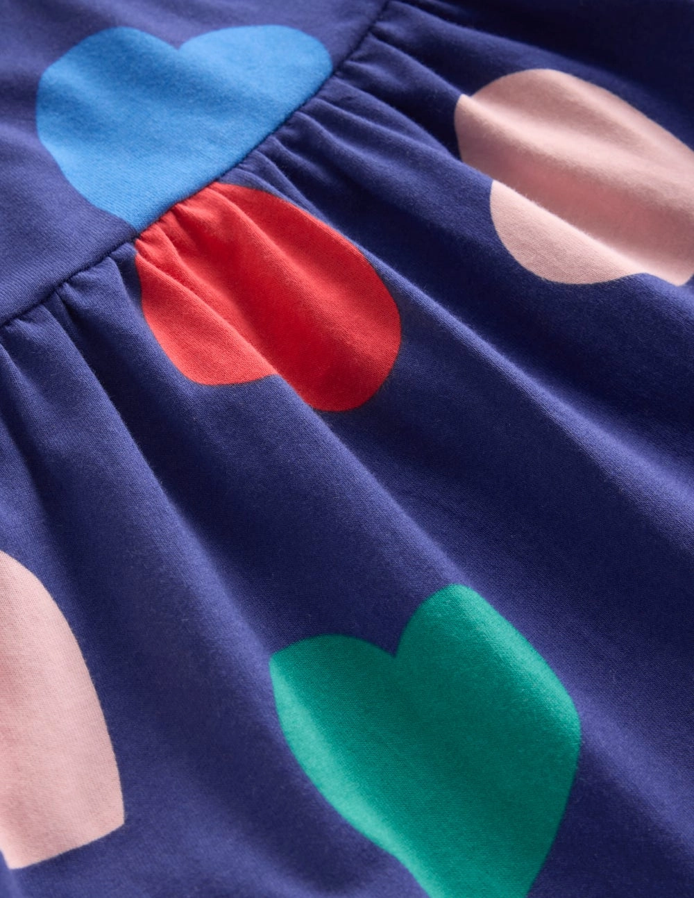 Classic Flow Light Layers Ariel Long Sleeve Twirly Dress-Starboard Blue Hearts