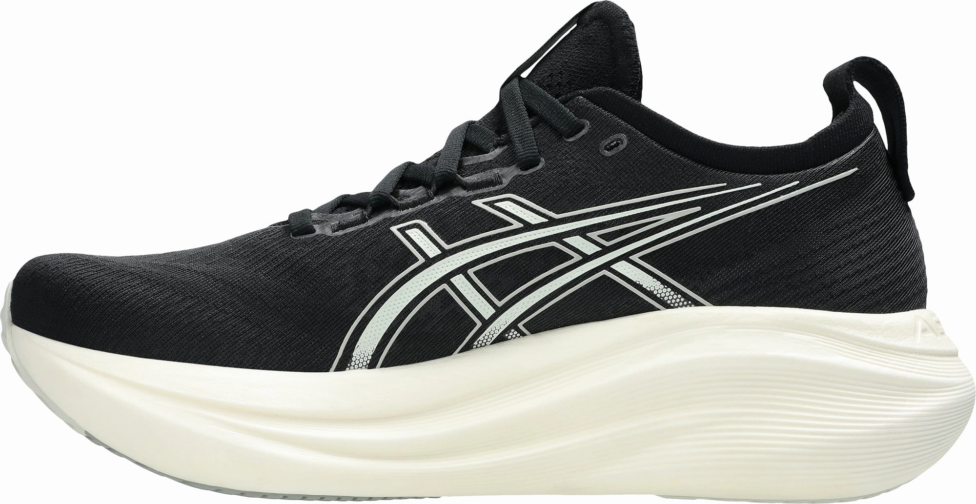 Heel Lock System Asics Gel Nimbus 27 WIDE FIT Mens Running Shoes - Black