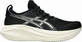 Ultra Cushion Collar Asics Gel Nimbus 27 WIDE FIT Mens Running Shoes - Black