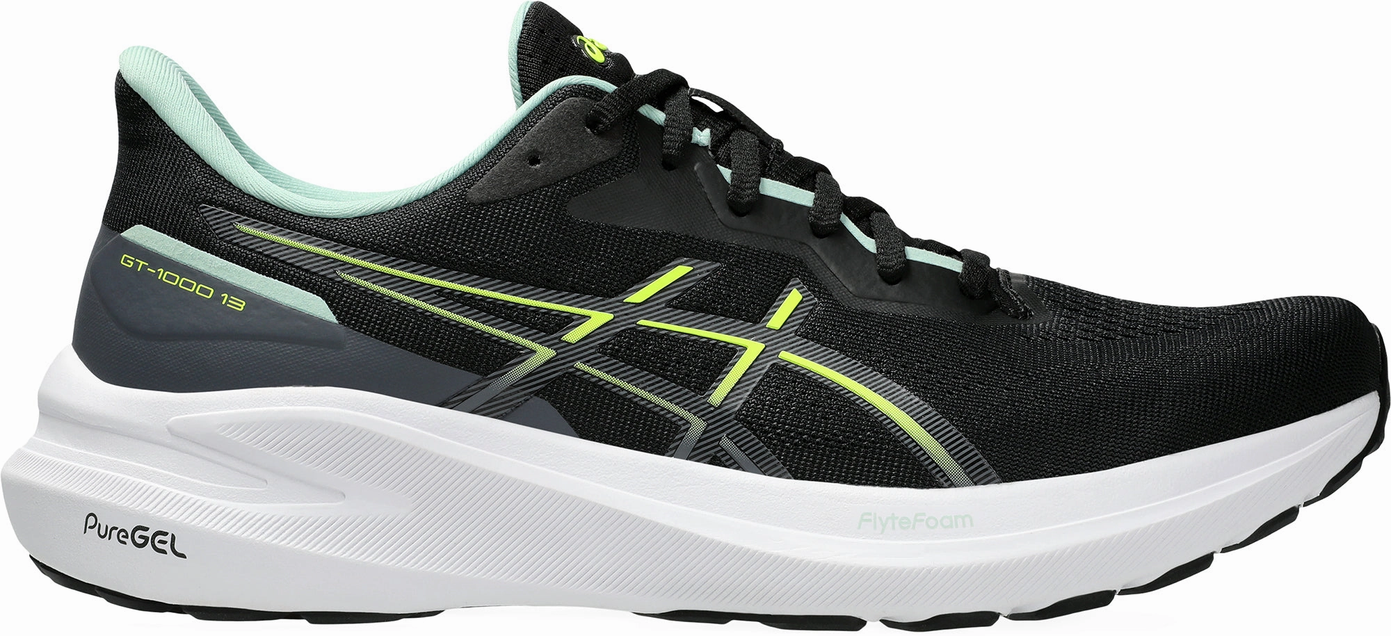Slip Resistant Pattern EasyClean Asics GT 1000 13 Mens Running Shoes - Black