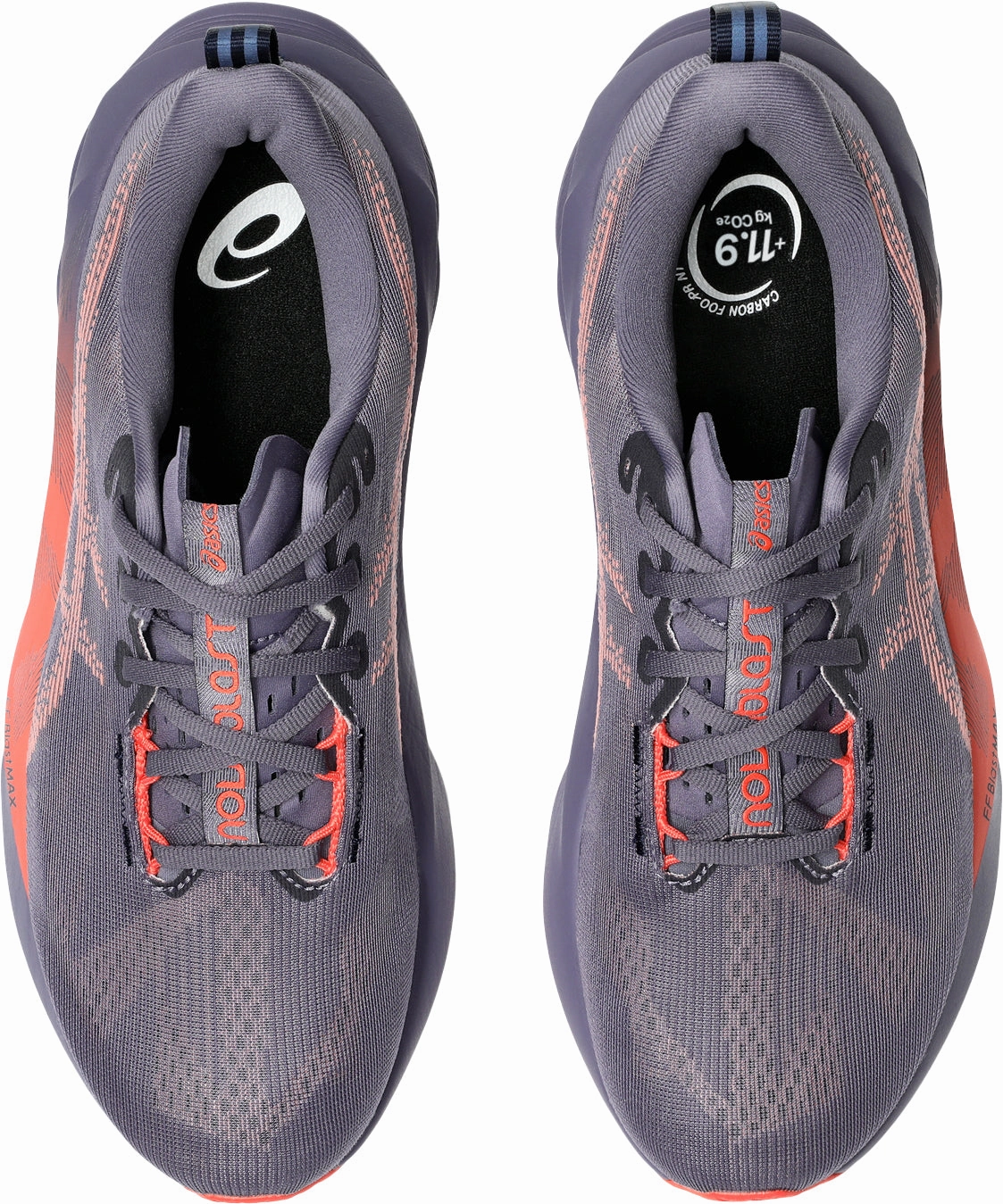 Asics NovaBlast 5 Mens Running Shoes - Purple running in an obstacle course race