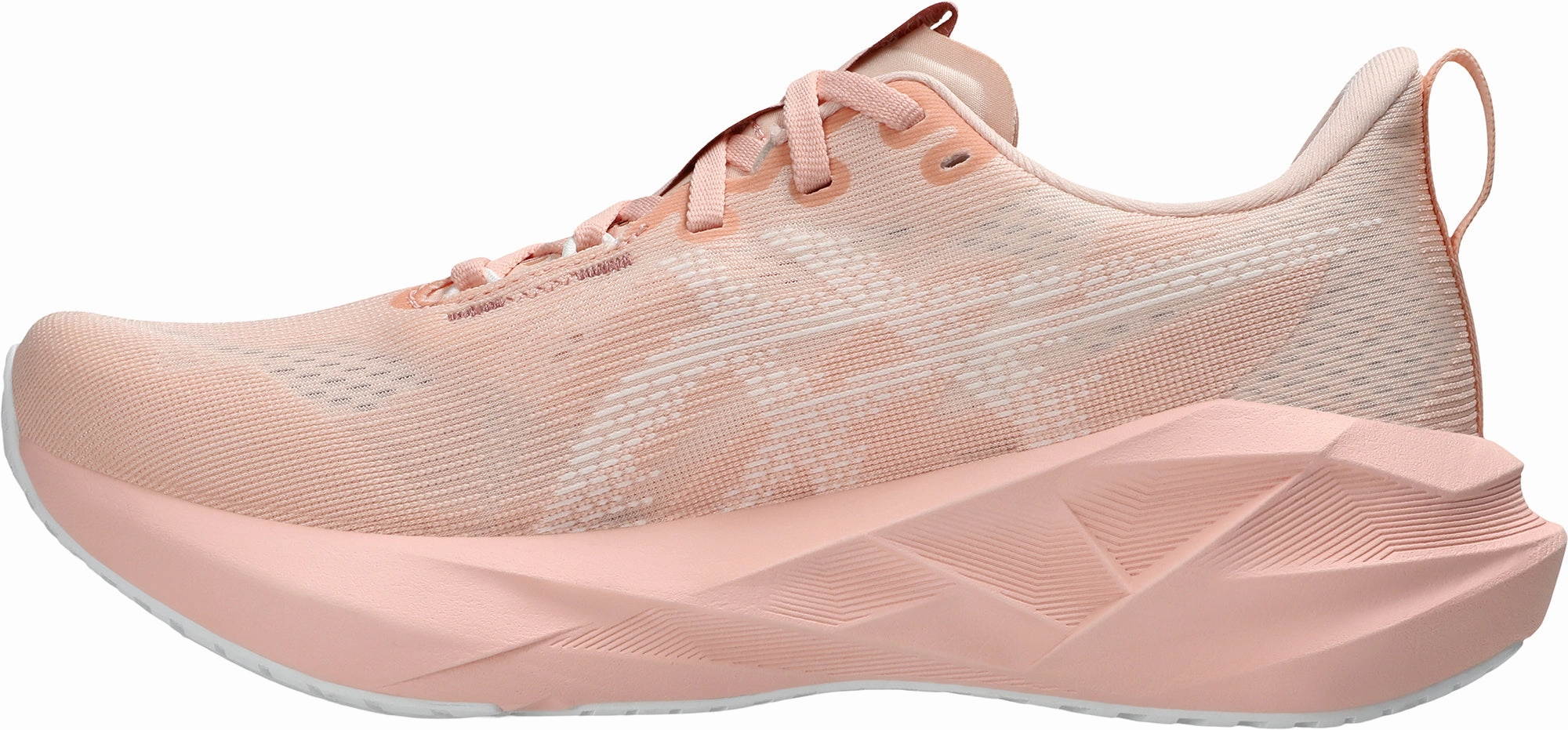 Asics NovaBlast 5 Womens Running Shoes - Pink Foot alignment running on a track shoes