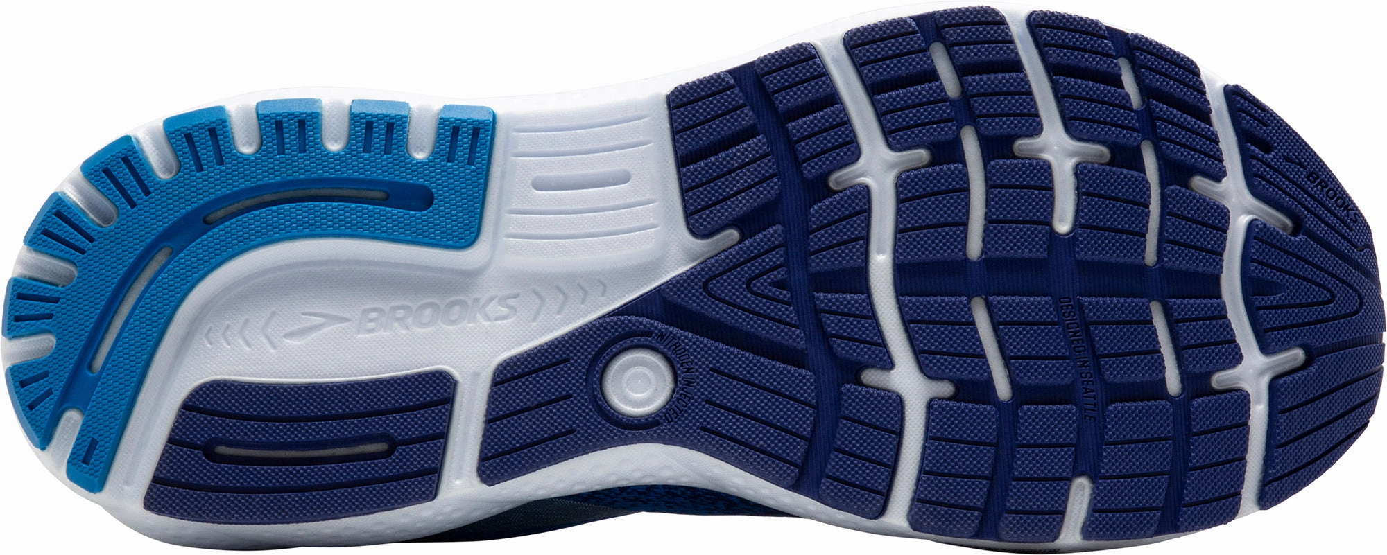 Brooks Ghost 16 Mens Running Shoes - Blue Reinforced Heel Clip leather - upper - quality - luxury shoes
