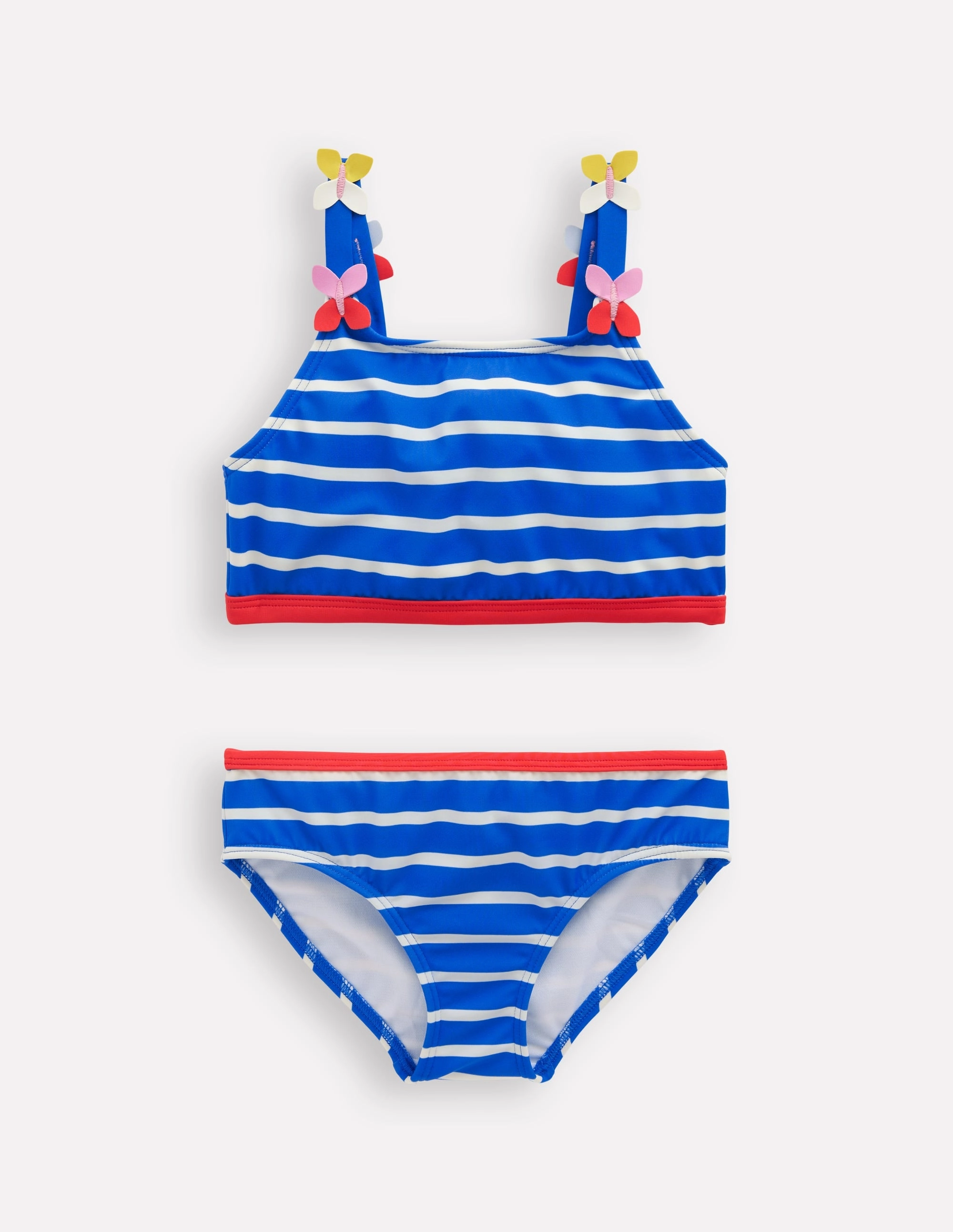Relaxing Vacation Applique Strap Bikini-Gallery Blue Stripe Butterfly
