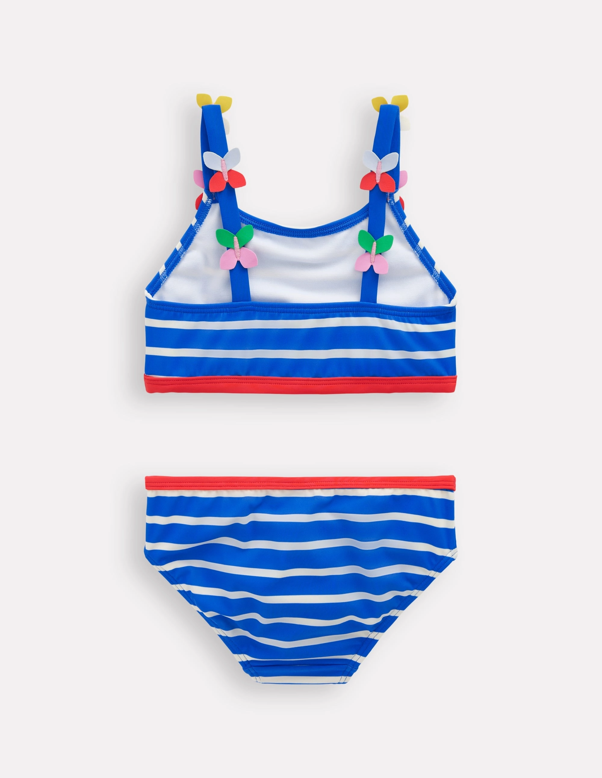 athletic style Body Confidence Applique Strap Bikini-Gallery Blue Stripe Butterfly
