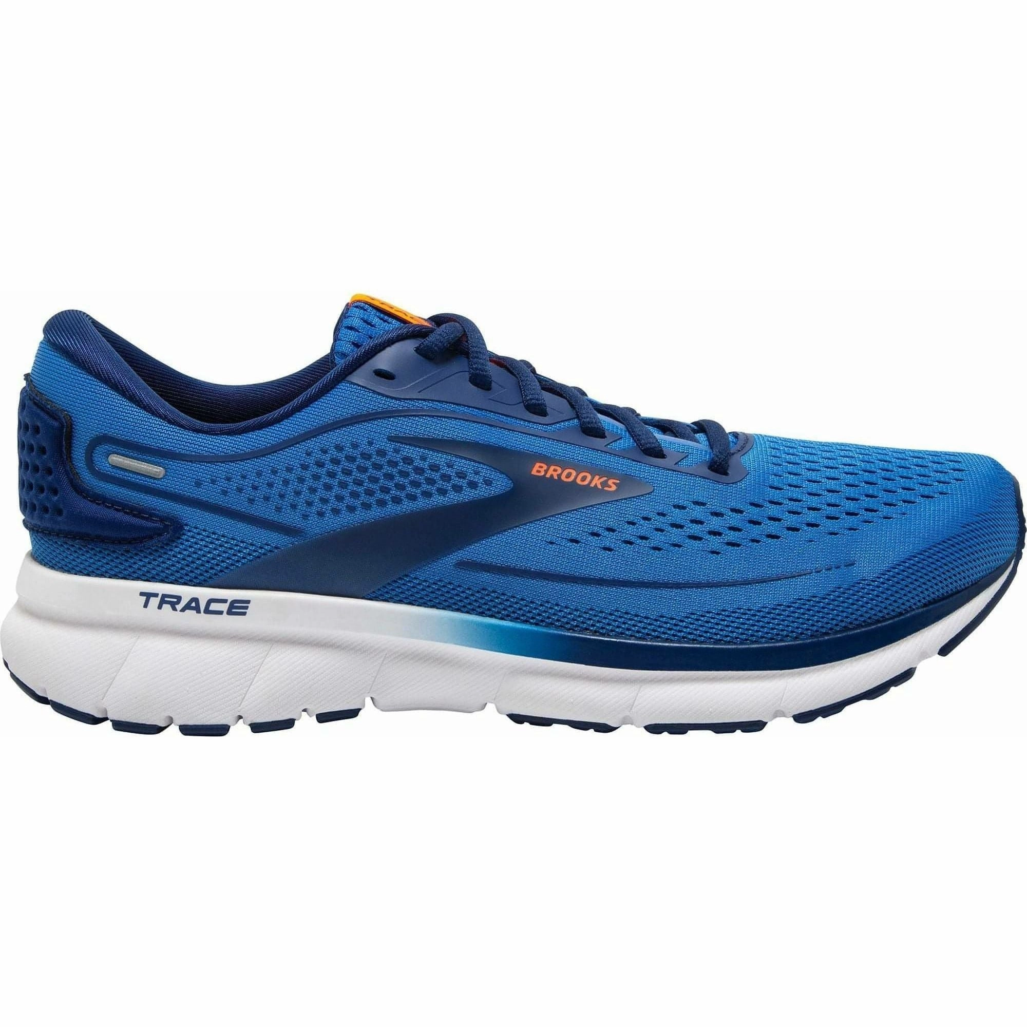Brooks Trace 2 Mens Running Shoes - Blue hook and loop closure Toe Bumper