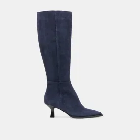 Durable Fit AUGGIE WIDE CALF BOOTS NAVY SUEDE