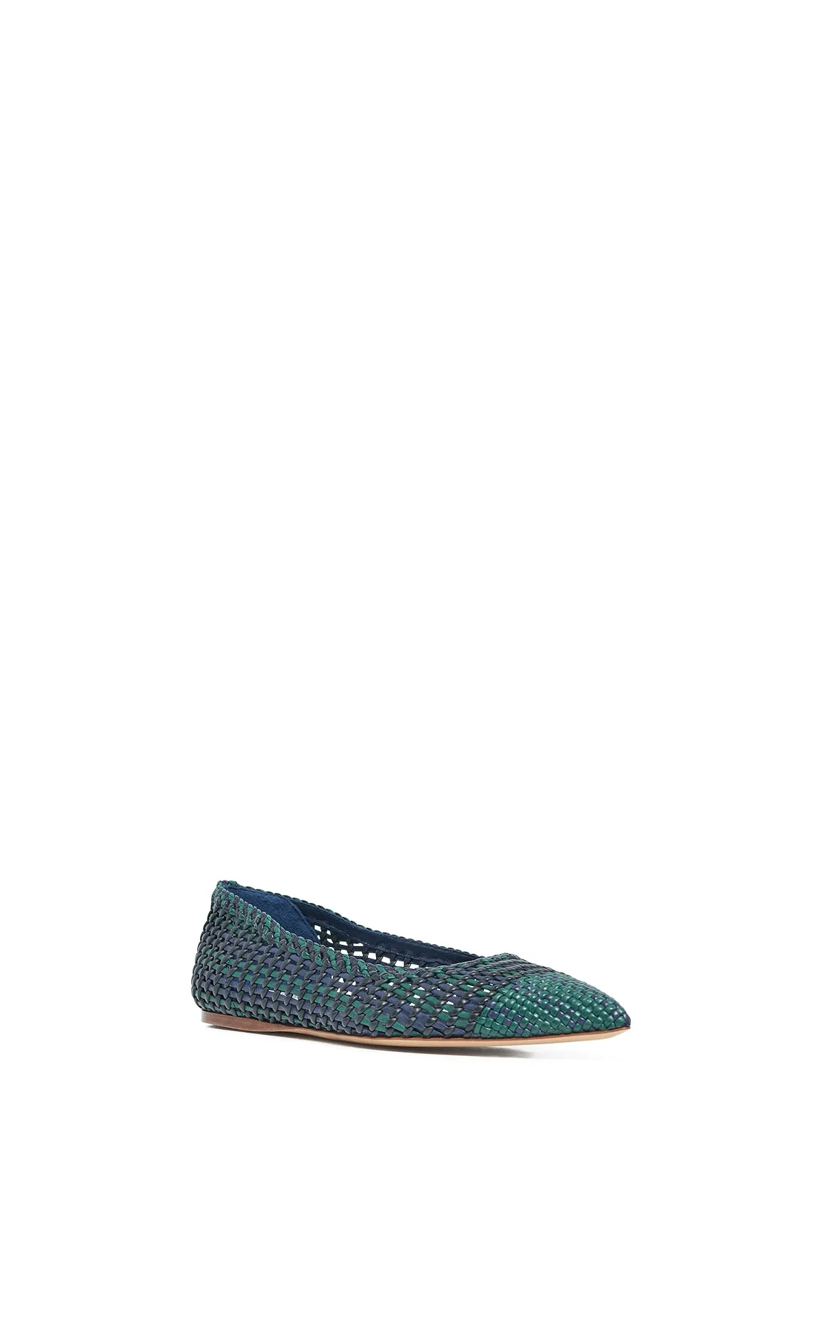 Aurora Braided Flat Shoe in Navy Multi Leather Race Glow Support Step