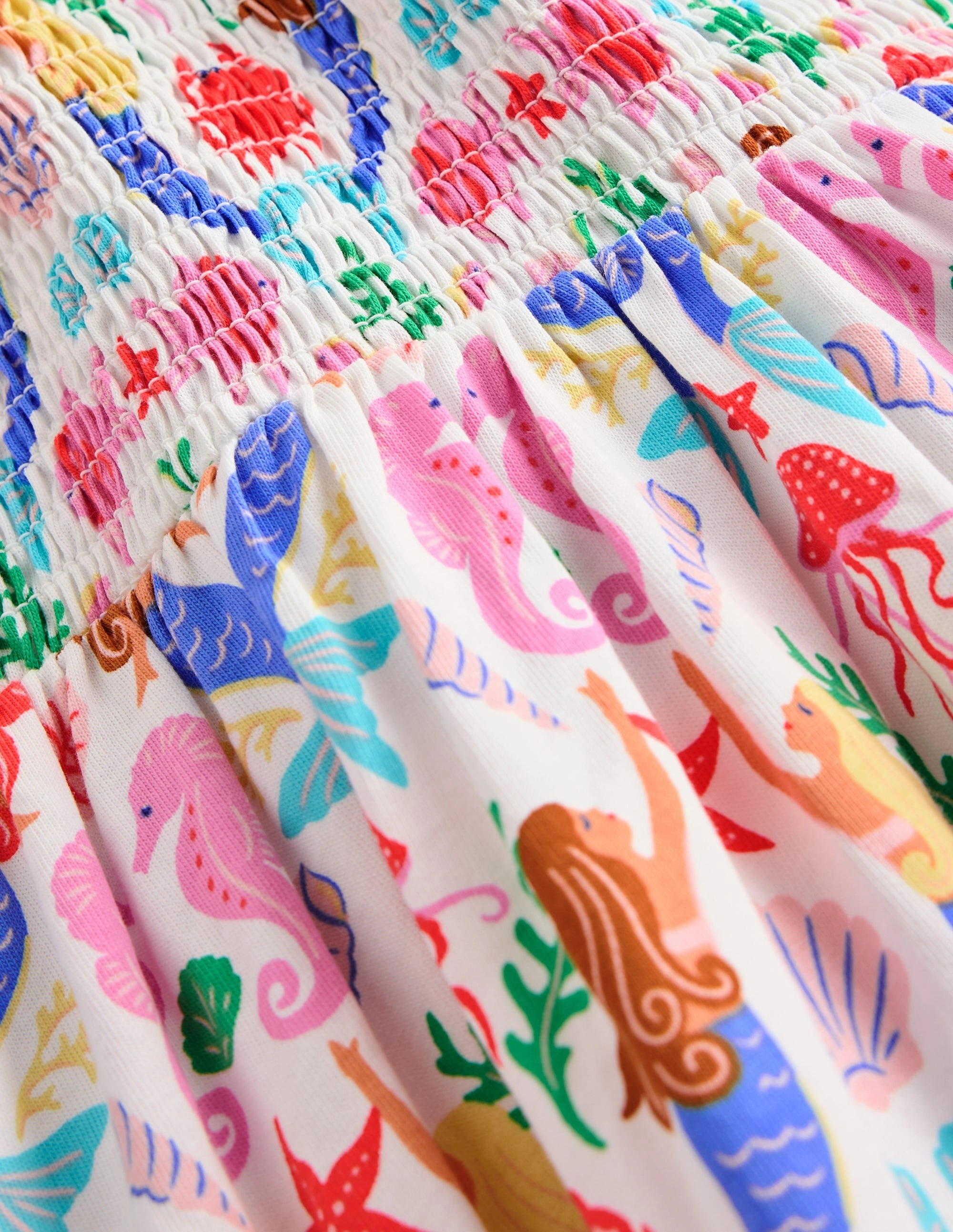 Delicate Touch Aurora Shirred Twirly Dress-Ivory Mermaids