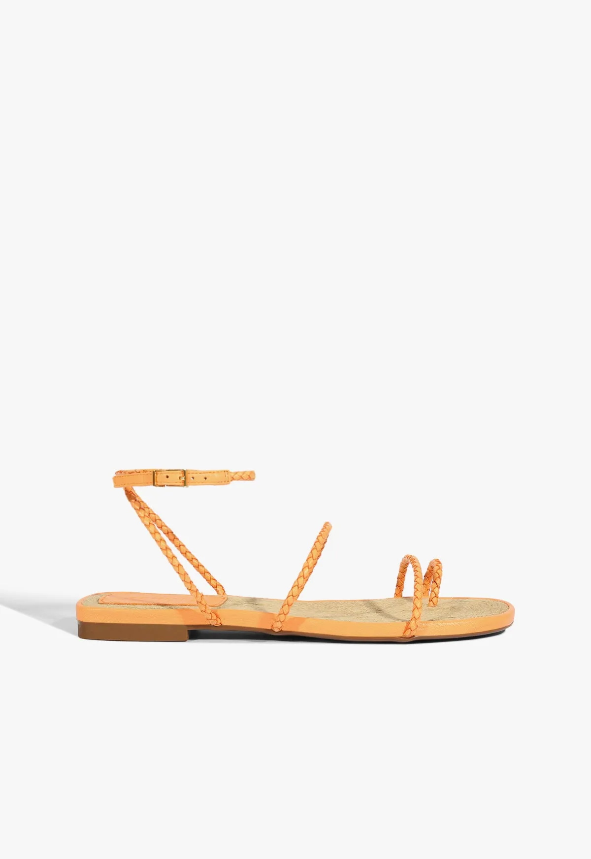 Kaya Orange Leather Flat Sandal Stylish and Comfortable Firm Step