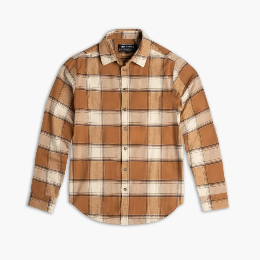 Forever Flannel Shirt | Butterscotch Anti Static Fabric Checkered Style