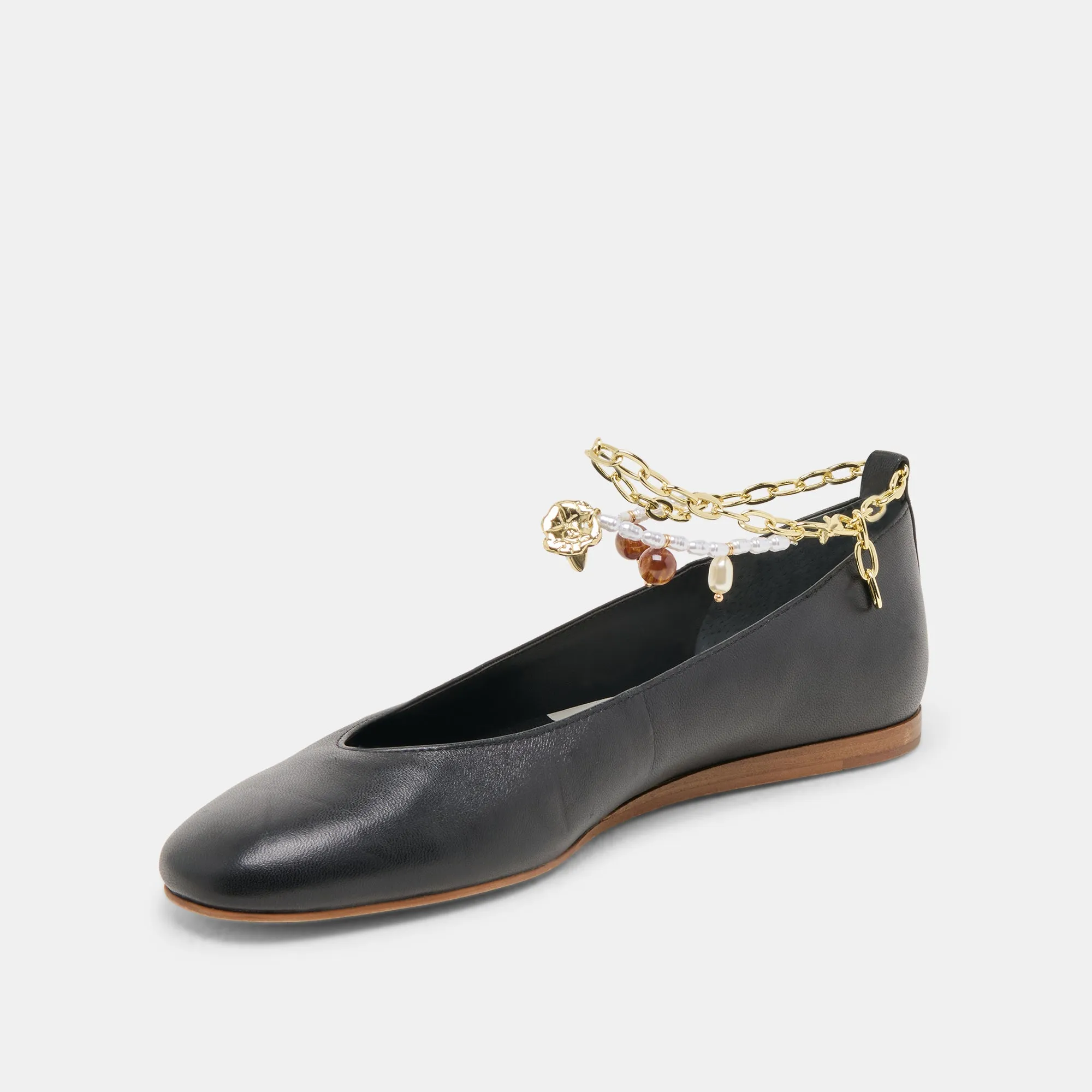 Cozy Cushion BAIDEN BALLET FLATS BLACK LEATHER