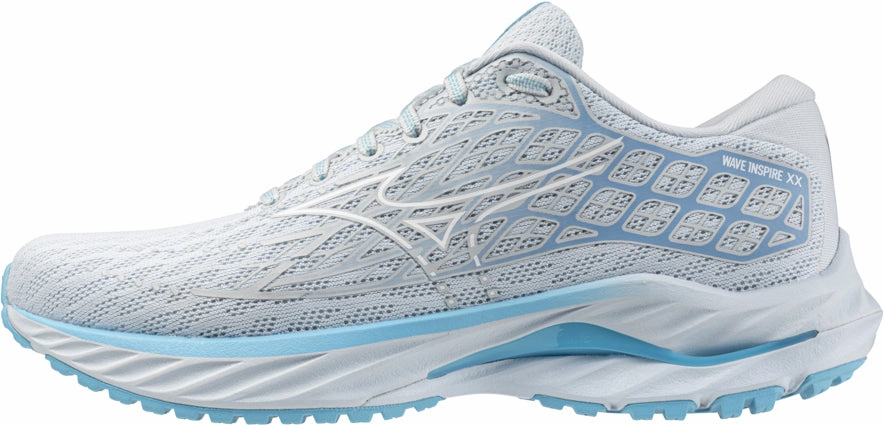 Mizuno Wave Inspire 20 Womens Running Shoes - White Anti Slip Feature tempo running shoe potential