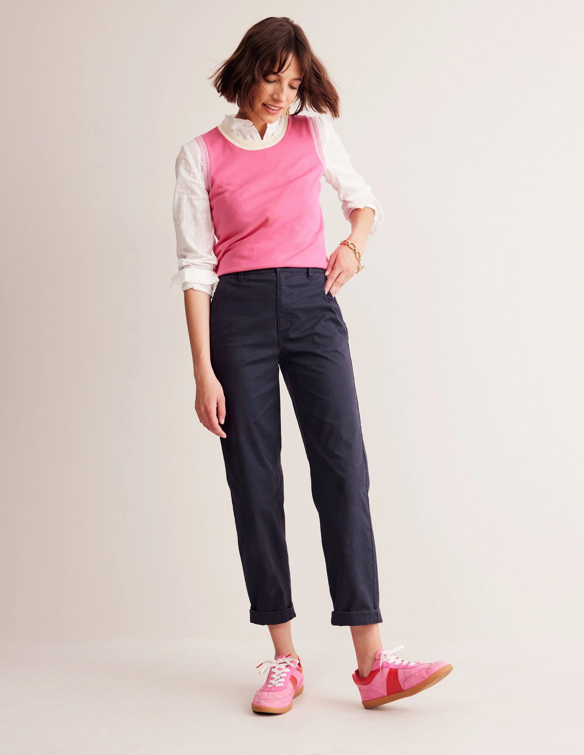 Barnsbury Chino Trousers-Navy Sporty Comfort Fit