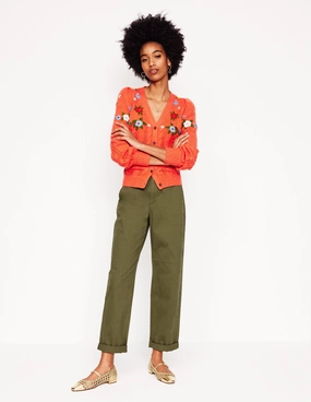 High Durability Stitching BreathableMeshLining Barnsbury Chino Trousers-Woodland Green