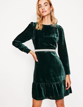 Velvet Short Dress-Glade Fall Flow Lightweight-Lining