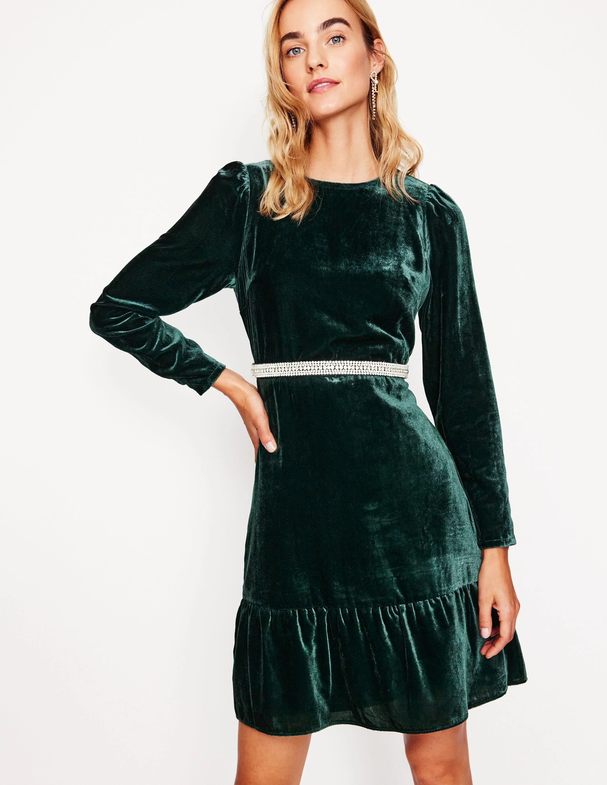 Velvet Short Dress-Glade Fall Flow Lightweight-Lining