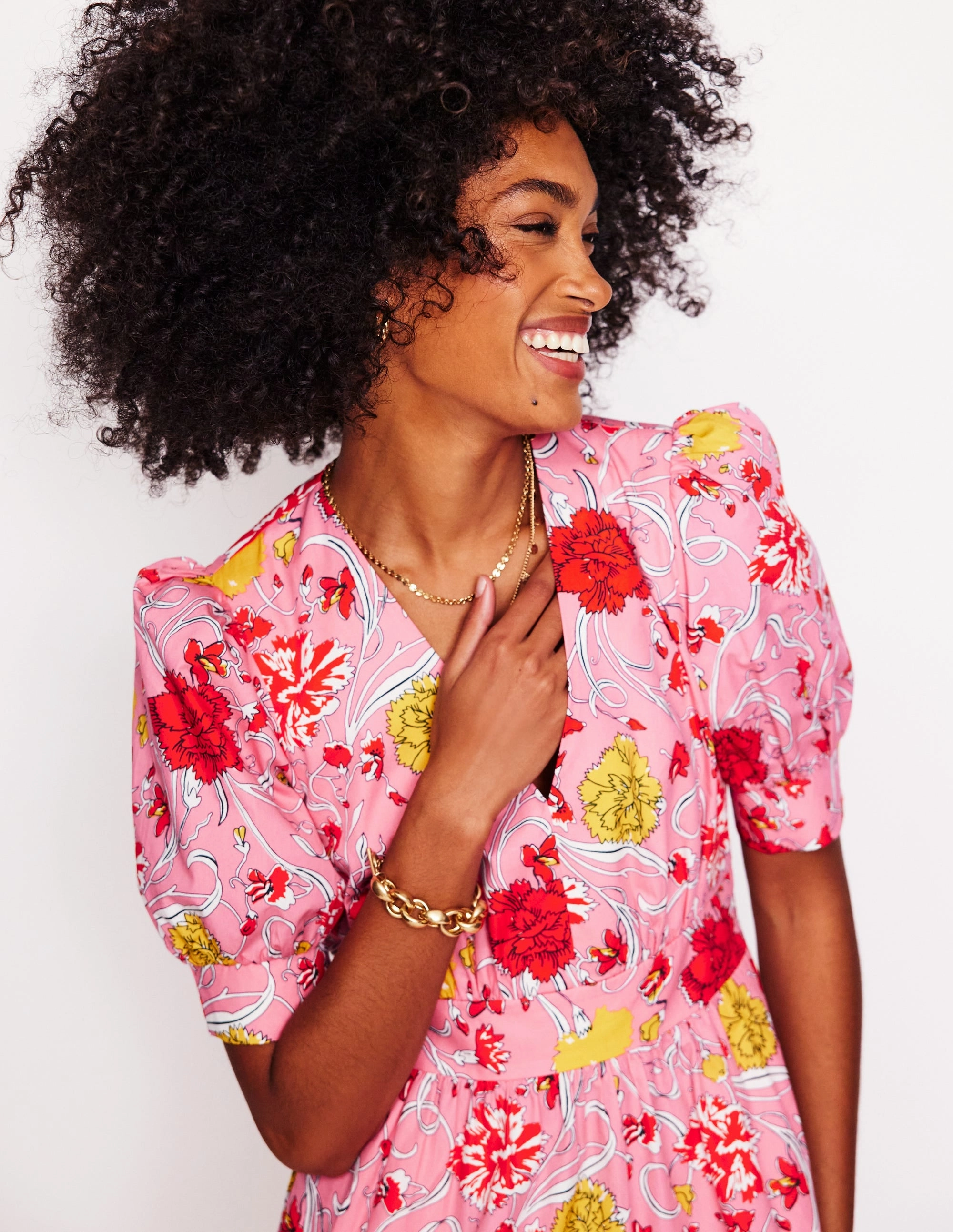 Bella Puff Sleeve Maxi Dress-Salmon Pink, Carnation Vine Versatile Style Wear Chic Waist