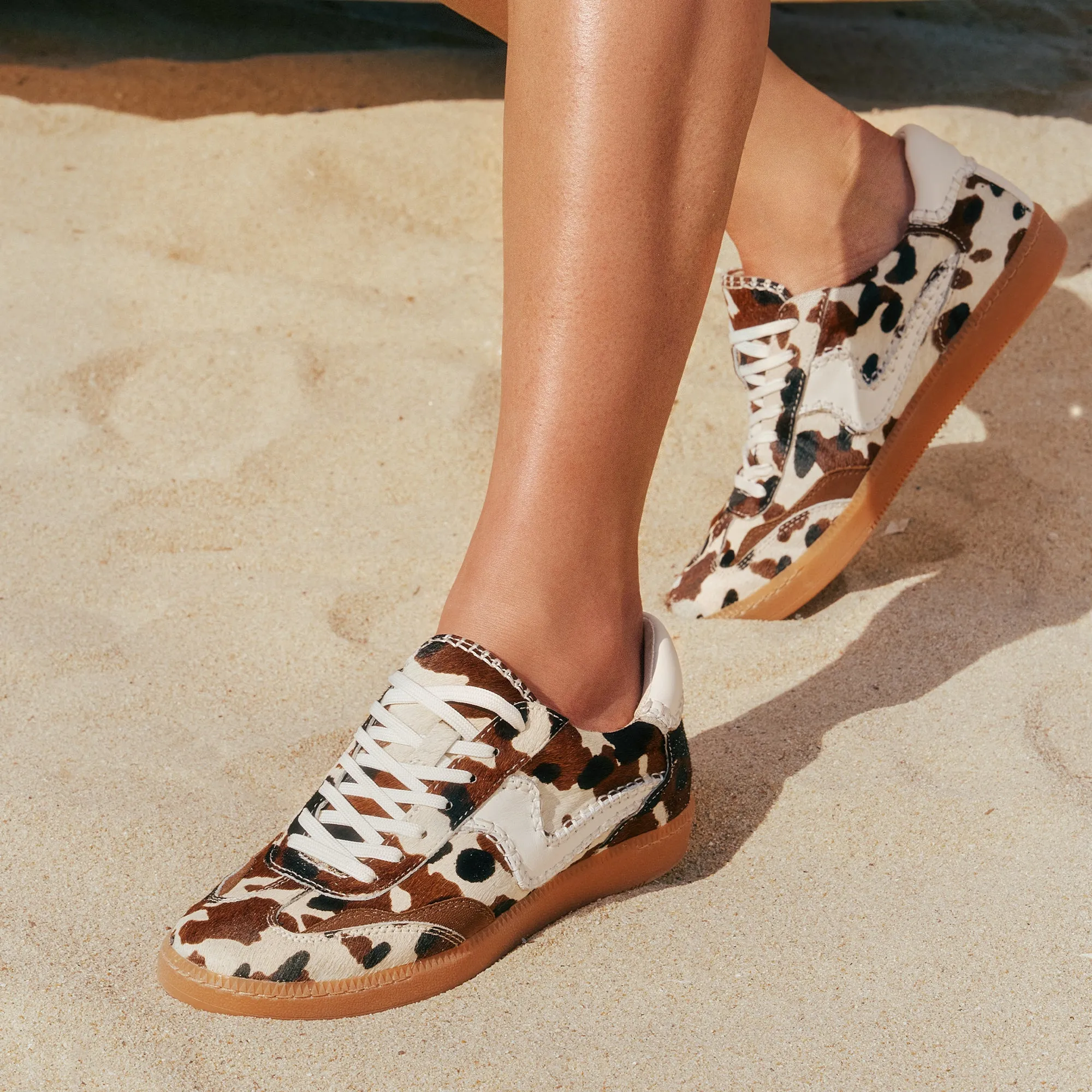 Seam Free Interior NOTICE STITCH SNEAKERS COCOA TAURUS CALF HAIR